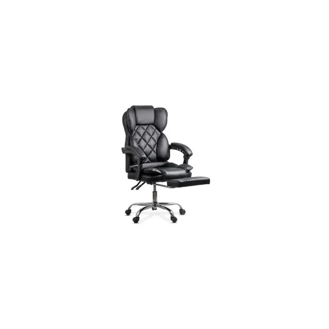 Scaun directorial off412, piele ecologica, mecanism asincron, robust, suport picioare retractabil, 120 kg drm10583