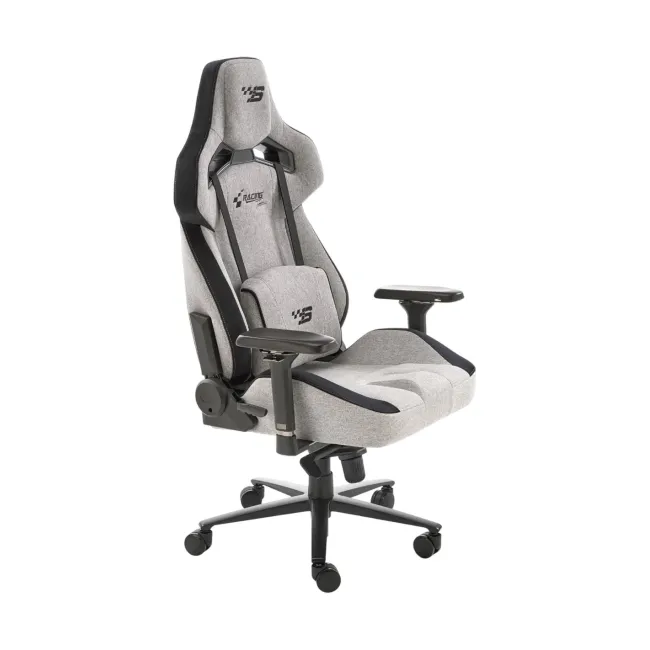 Scaun directorial pentru gaming hm alister, stofa, robust, cadru metalic, cotiere reglabile, multiblock,100 kg, gri drm10403