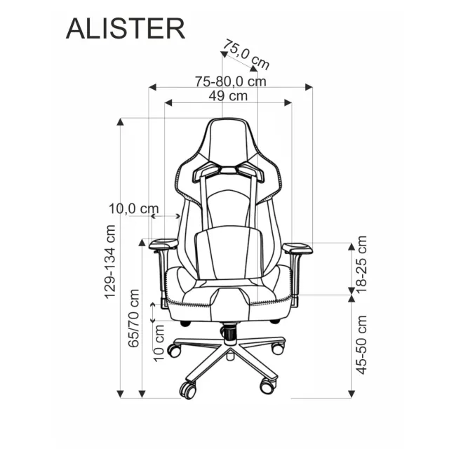 Scaun directorial pentru gaming hm alister, stofa, robust, cadru metalic, cotiere reglabile, multiblock,100 kg, gri drm10403