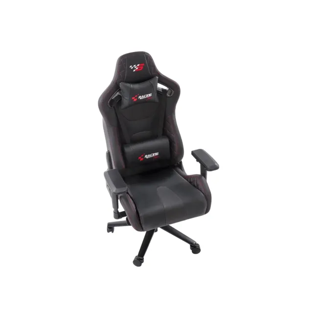 Scaun directorial pentru gaming hm chavez, piele ecologica, cadru metalic, cotiere reglabile, multiblock, perne lombare,100 kg, negru drm10405
