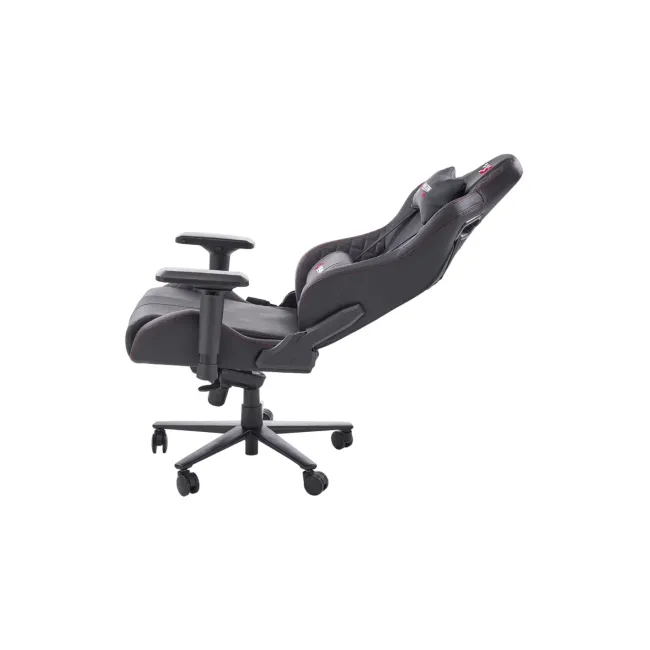 Scaun directorial pentru gaming hm chavez, piele ecologica, cadru metalic, cotiere reglabile, multiblock, perne lombare,100 kg, negru drm10405