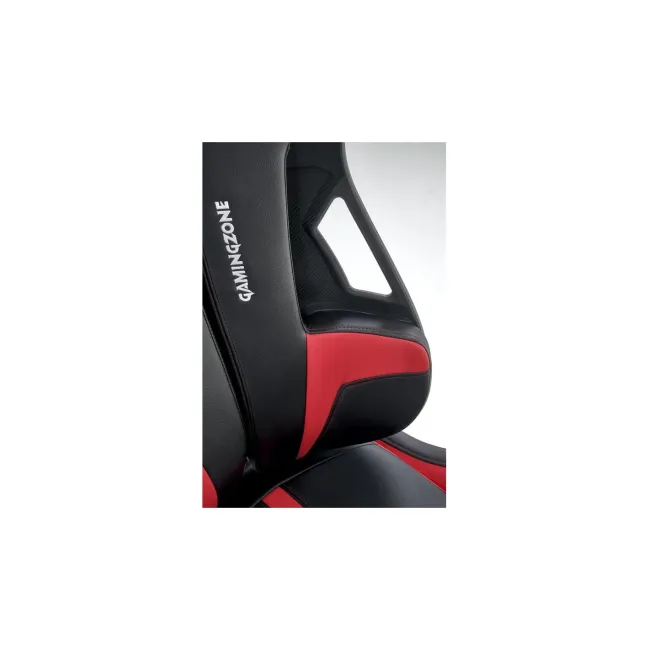 Scaun directorial pentru gaming hm nitro, piele ecologica/stofa, cotiere reglabile, multiblock, ergonomic,120 kg, negru/rosu drm10407