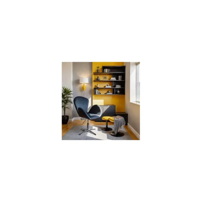 Scaun pentru relaxare rel406, catifea, baza metal cromat, inaltime reglabila, 100 kg drm1610