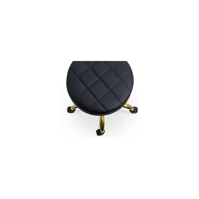 Scaun profesional off1023, rotativ, baza metalica aurie, piele ecologica, inaltime ajustabila, roti gumate, 100 kg drm10571