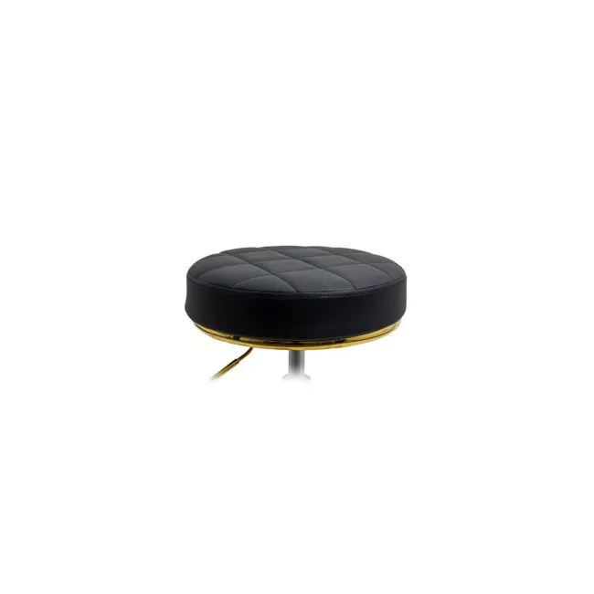Scaun profesional off1023, rotativ, baza metalica aurie, piele ecologica, inaltime ajustabila, roti gumate, 100 kg drm10571