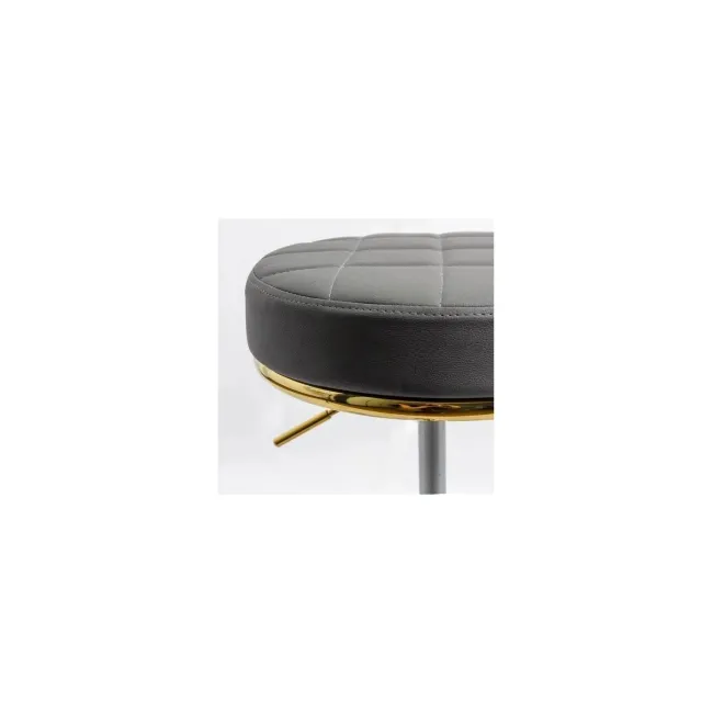 Scaun profesional off1023, rotativ, baza metalica aurie, piele ecologica, inaltime ajustabila, roti gumate, 100 kg drm10571