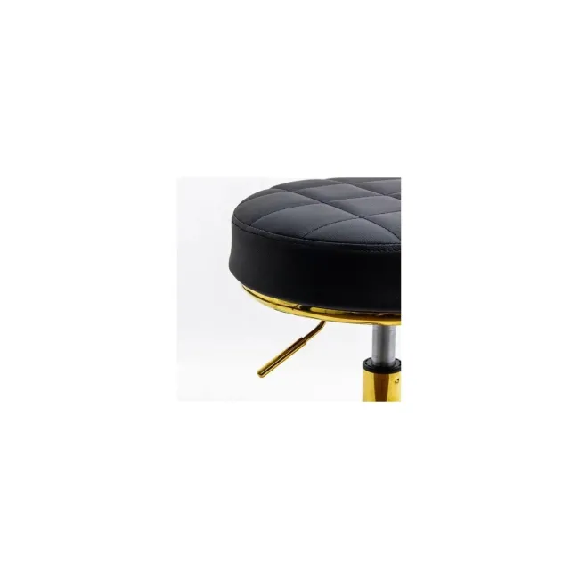 Scaun profesional off1023, rotativ, baza metalica aurie, piele ecologica, inaltime ajustabila, roti gumate, 100 kg drm10571