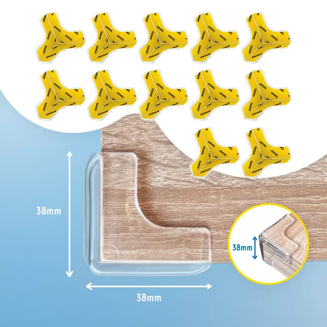 Set 12 Coltare din Silicon pentru colturi, forma T, fixare cu adeziv puternic Tesa, fara urme, Sipo EKDSBS-EC55T