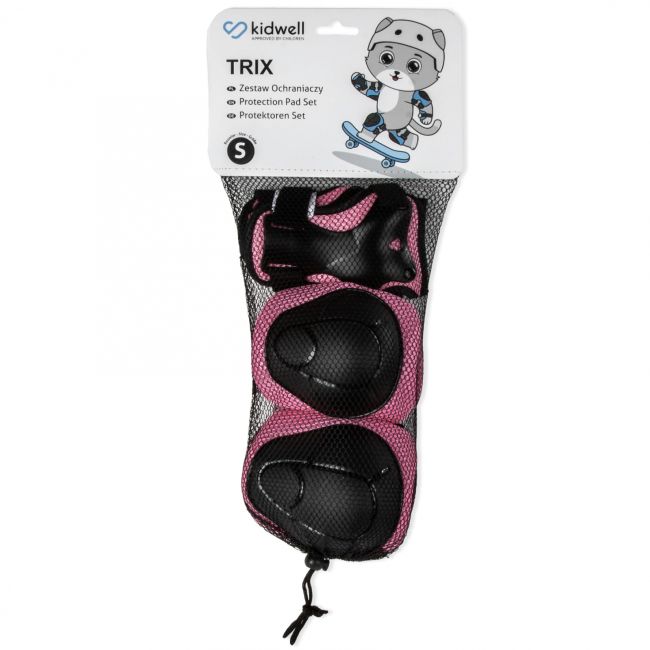 Set De Protectie Kidwell Trix, Genunchiere, Cotiere Si Palme, Marime S, 25-50 Kg, Pink Pjbzeoctri02a1