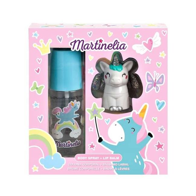 Set body mist si balsam de buze cu aroma de bezele Mr Sweet Dreams Martinelia 24185B, 103ml