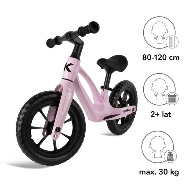 Bicicleta De Echilibru Fara Pedale Pentru Copii, Reglabila Si Roti Eva, Ultra-usoara, Vito Pink Pjbrobivit04a0