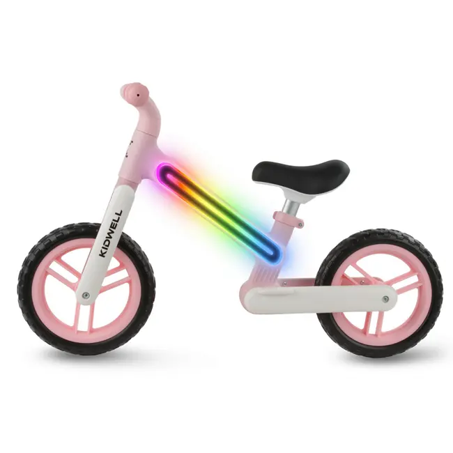 Bicicleta De Echilibru Fara Pedale Pentru Copii, Sa Reglabila, Cu Lumini Led, Roti Eva, 2 Ani+, Suno Pink, Kidwell Pjbrobisun01a0