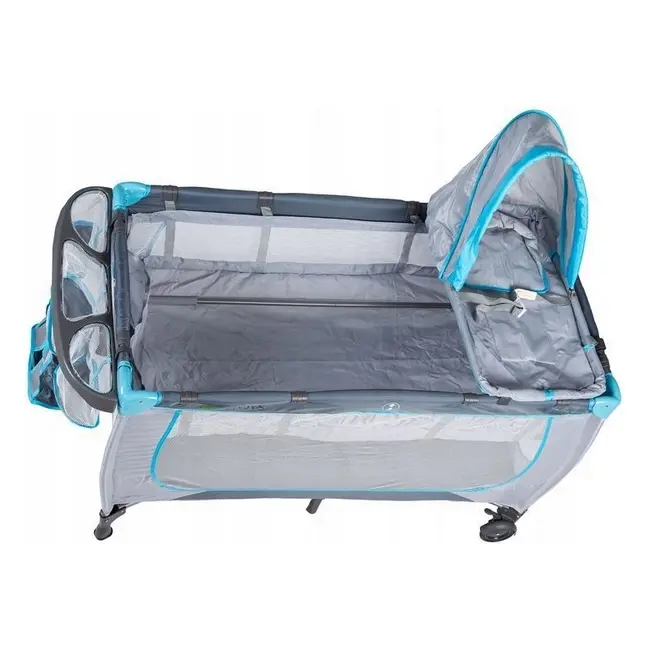 Patut pliabil accesorizat ecotoys - gri - resigilat (husa transport rupta) ede626a_resigilat