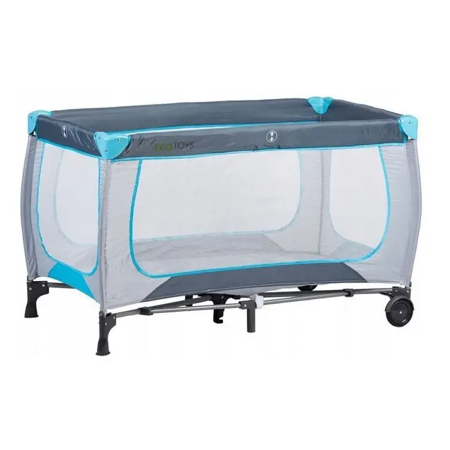 Patut pliabil accesorizat ecotoys - gri - resigilat (husa transport rupta) ede626a_resigilat