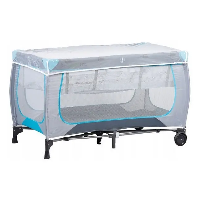 Patut pliabil accesorizat ecotoys - gri - resigilat (husa transport rupta) ede626a_resigilat