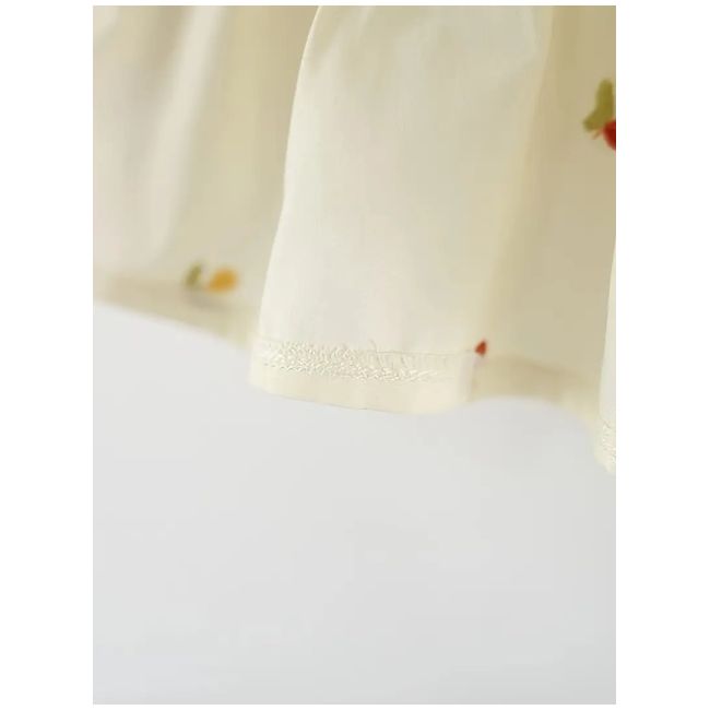 Rochita ivoire pentru fetite cu gentuta asortata – model cu broderie colorata mdtu140-de