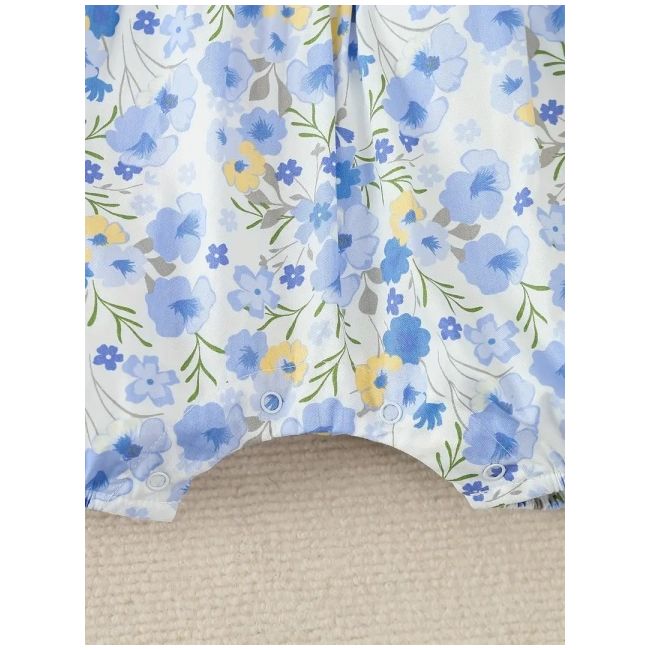 Salopeta alba cu floricele bleu si galbene mdtu142-r2