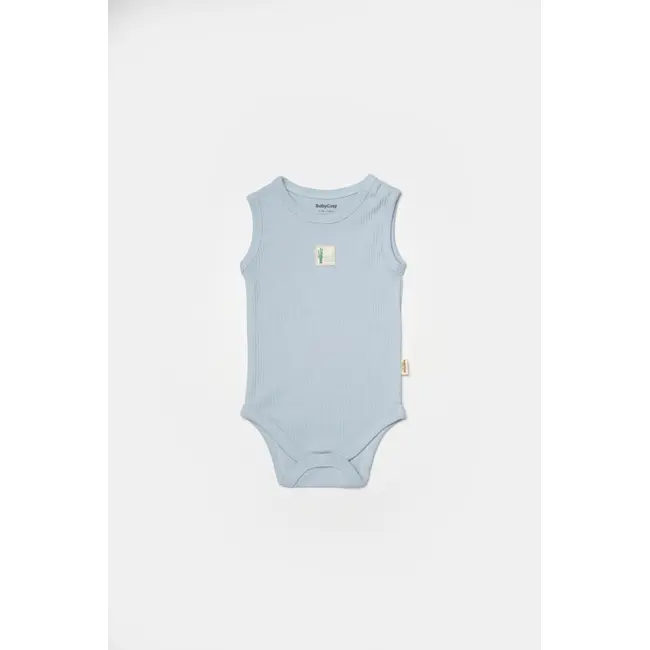 Set 2 body-uri fara maneci Bamboo, bleu, BabyCosy, 50% bambus+50% bumbac (Marime: 6-9 luni) JEMBC-CSYB9014-6