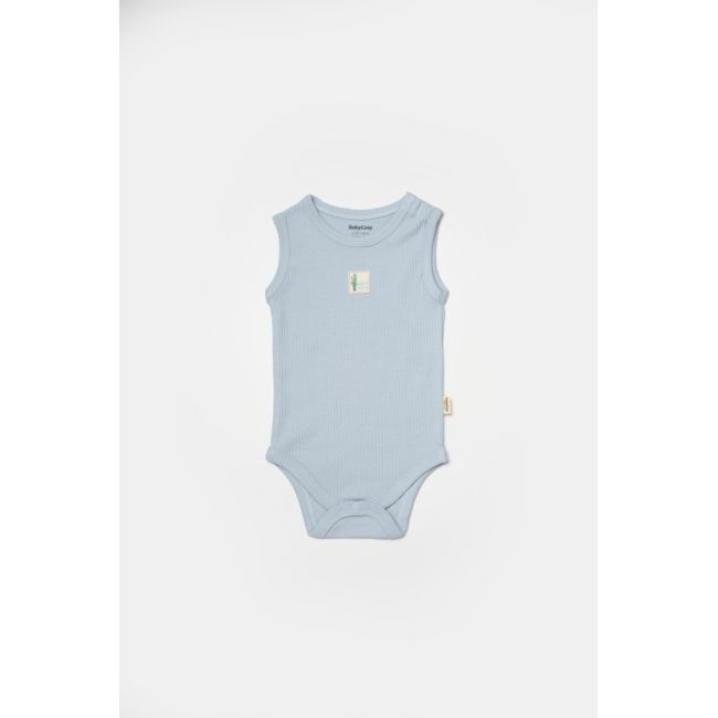 Set 2 body-uri fara maneci Bamboo, bleu, BabyCosy, 50% bambus+50% bumbac (Marime: 9-12 luni) JEMBC-CSYB9014-9
