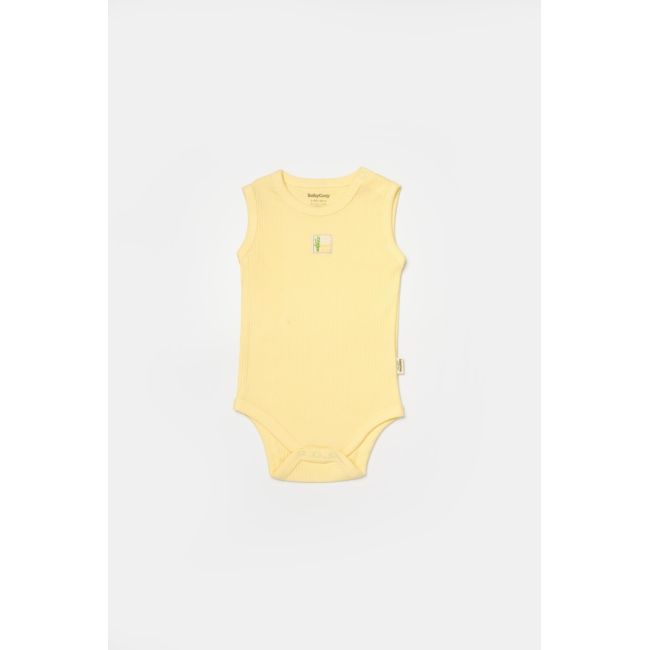 Set 2 body-uri fara maneci Bamboo, galben, BabyCosy, 50% bambus+50% bumbac (Marime: 6-9 luni) JEMBC-CSYB9013-6