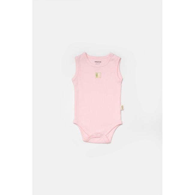 Set 2 body-uri fara maneci Bamboo, roz, BabyCosy, 50% bambus+50% bumbac (Marime: 3-6 Luni) JEMBC-CSYB9012-3