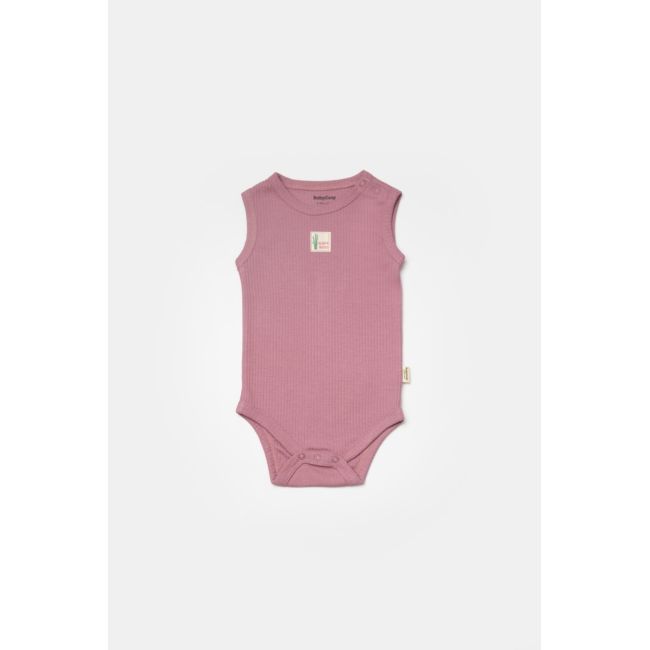 Set 2 body-uri fara maneci Bamboo, roz, BabyCosy, 50% bambus+50% bumbac (Marime: 6-9 luni) JEMBC-CSYB9012-6