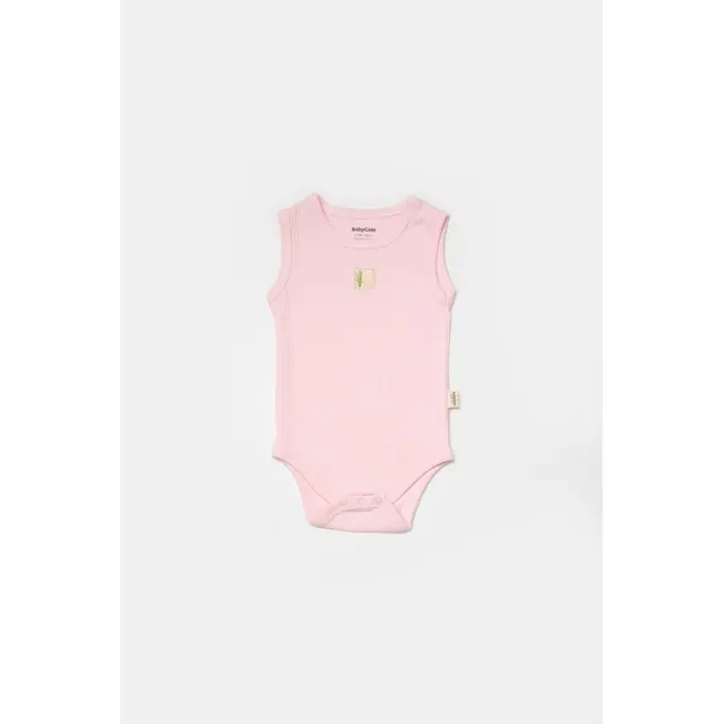 Set 2 body-uri fara maneci Bamboo, roz, BabyCosy, 50% bambus+50% bumbac (Marime: 6-9 luni) JEMBC-CSYB9012-6