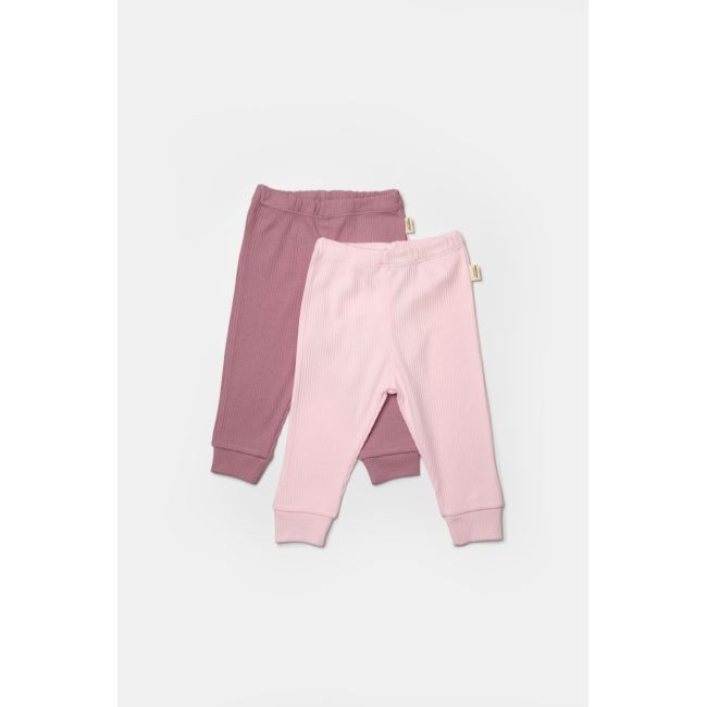 Set 2 pantaloni Bamboo, roz, BabyCosy, 50%bumbac+50% bambus (Marime: 12-18 Luni) JEMBC-CSYB9030-12