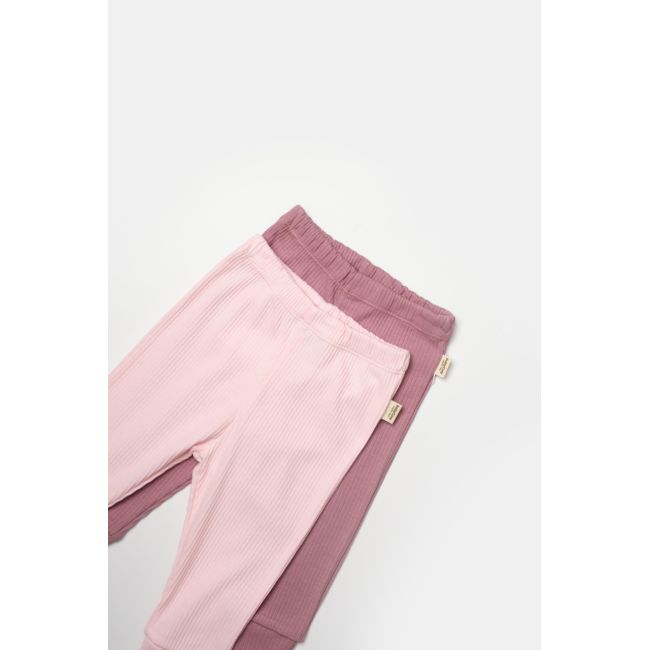 Set 2 pantaloni Bamboo, roz, BabyCosy, 50%bumbac+50% bambus (Marime: 3-6 Luni) JEMBC-CSYB9030-3
