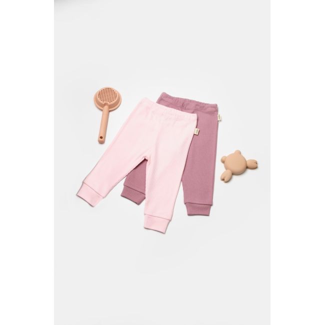 Set 2 pantaloni Bamboo, roz, BabyCosy, 50%bumbac+50% bambus (Marime: 6-9 luni) JEMBC-CSYB9030-6