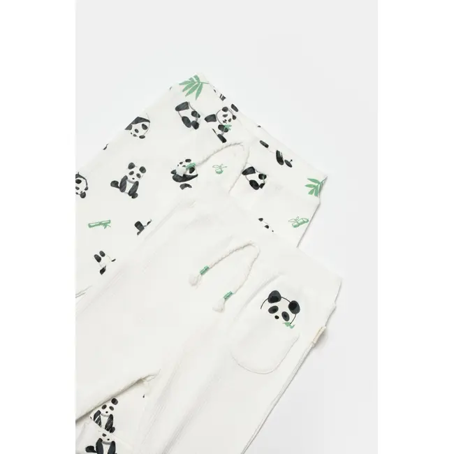 Set 2 pantaloni Panda, BabyCosy, 50%bumbac+50% bambus (Marime: 3-6 Luni) JEMBC-CSYB9059-3