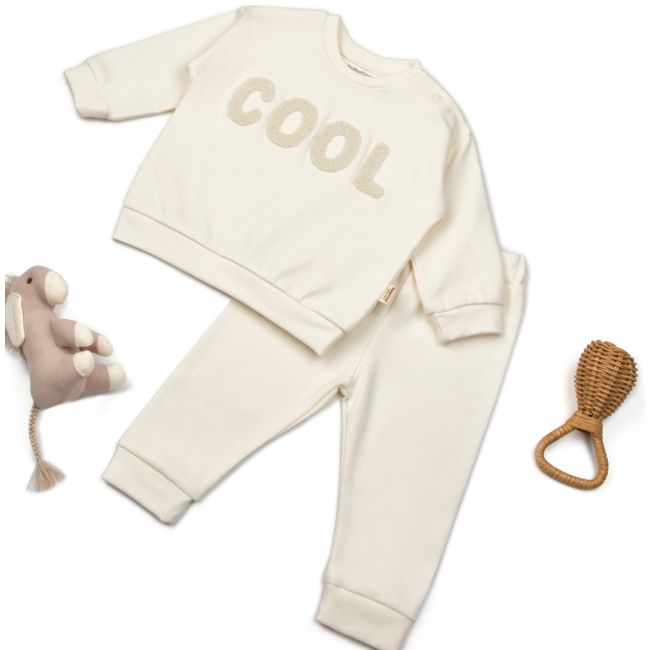 Set bluzita si pantaloni COOL - Ecru, BabyCosy (Marime: 6-9 luni) JEMBC-CSYR4517-6
