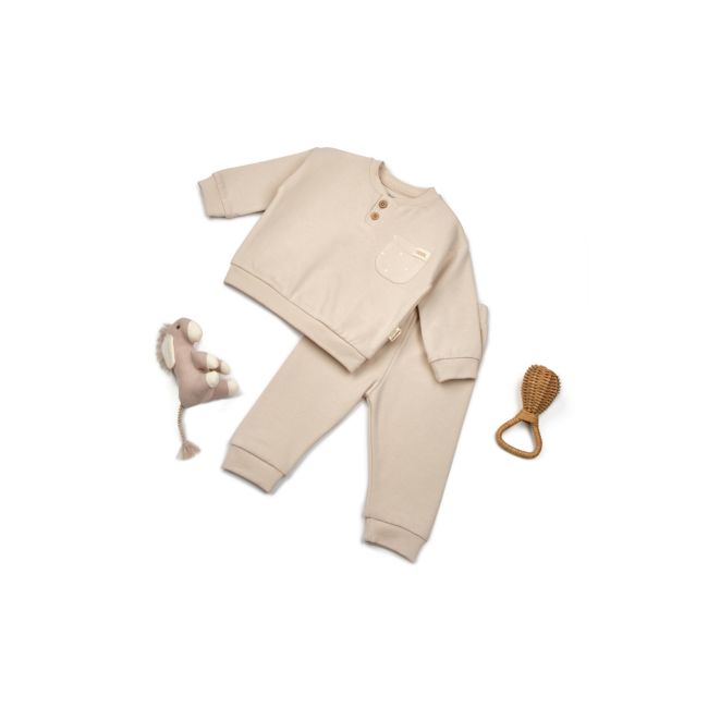 Set bluzita si pantaloni COOL cu buzunar - Stone, BabyCosy (Marime: 3-6 Luni) JEMBC-CSYR4513-3