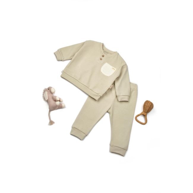 Set bluzita si pantaloni COOL cu buzunar - Verde, BabyCosy (Marime: 3-6 Luni) JEMBC-CSYR4514-3