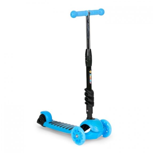 Trotineta 5 in 1 cu sezut si 3 roti cu led ecotoys ym-sw-6 - albastru - resigilat (ambalaj deteriorat) edeediym-sw-6blue_resigilat
