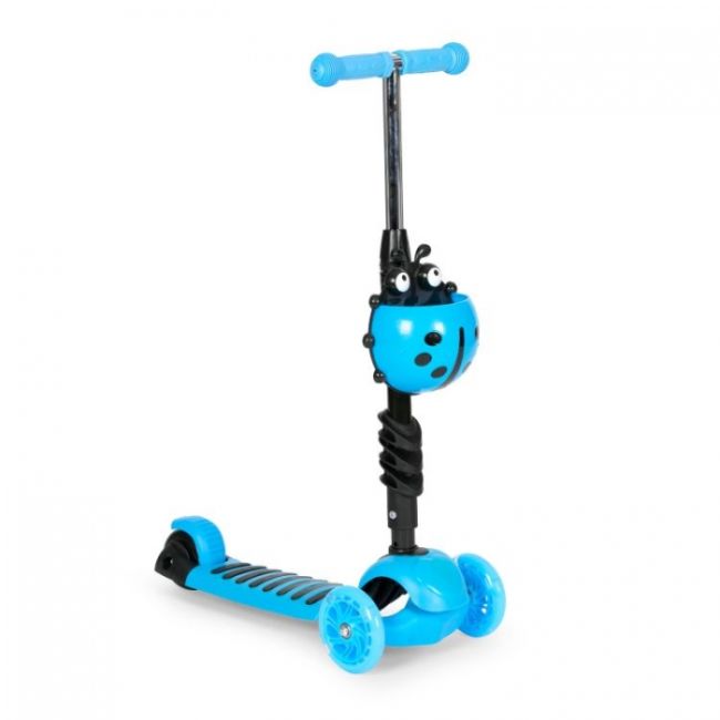 Trotineta 5 in 1 cu sezut si 3 roti cu led ecotoys ym-sw-6 - albastru - resigilat (ambalaj deteriorat) edeediym-sw-6blue_resigilat