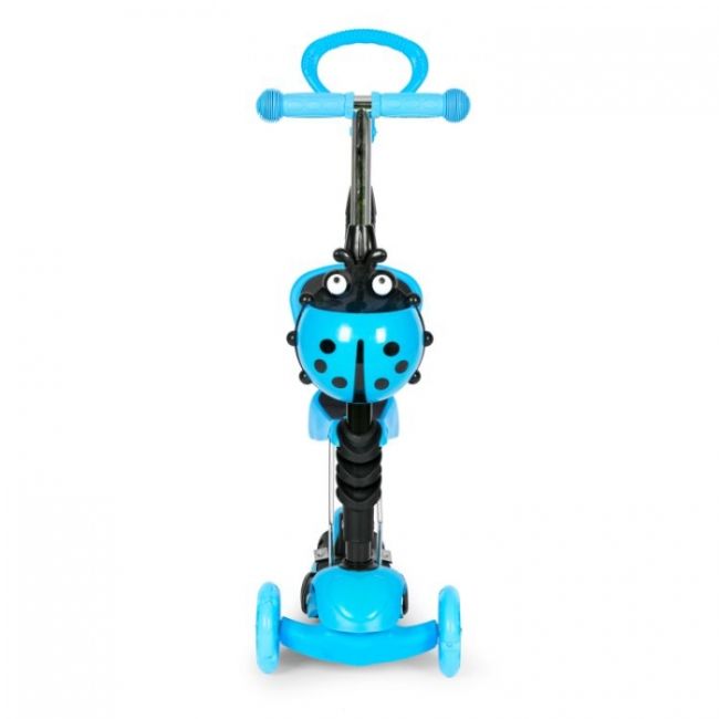Trotineta 5 in 1 cu sezut si 3 roti cu led ecotoys ym-sw-6 - albastru - resigilat (ambalaj deteriorat) edeediym-sw-6blue_resigilat