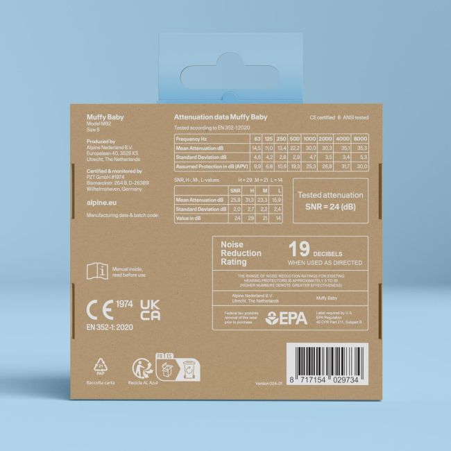 Casti antifonice pentru bebelusi Alpine Muffy BABY Sky Blue, ALP29673