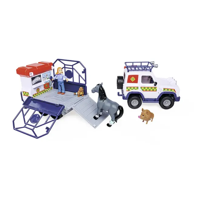 POMPIERUL SAM VEHICUL SALVARE ANIMALE CU FIGURINE SI REMORCA VIV109252624038