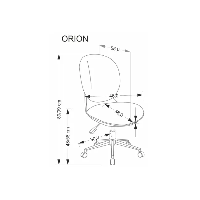 Scaun birou copii HM Orion, stofa, inaltime reglabila, rotire 360 ˚,roti pivotante, cadru polipropilena, 80 kg, negru/gri DRM10601