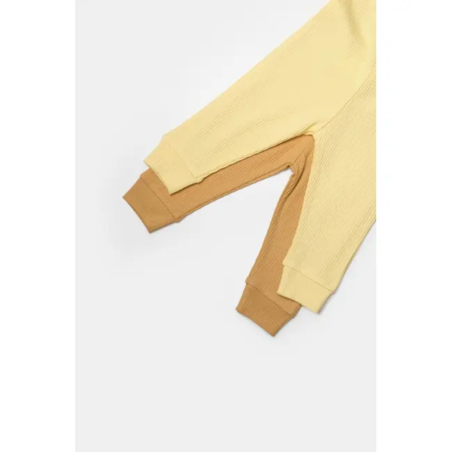 Set 2 pantaloni Bamboo, galben, BabyCosy, 50%bumbac+50% bambus (Marime: 9-12 luni) JEMBC-CSYB9031-9