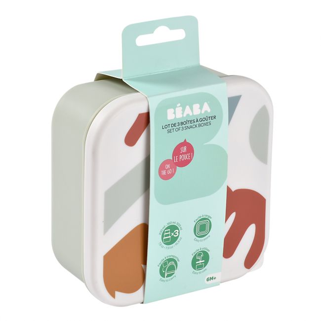 Set 3 caserole pentru gustari  Beaba Playful ERFB913589