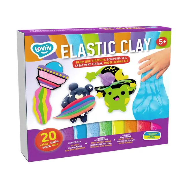 Set de creatie cu argila usoara 20 buc, Lovin - Elastic Clay KRTOK70140