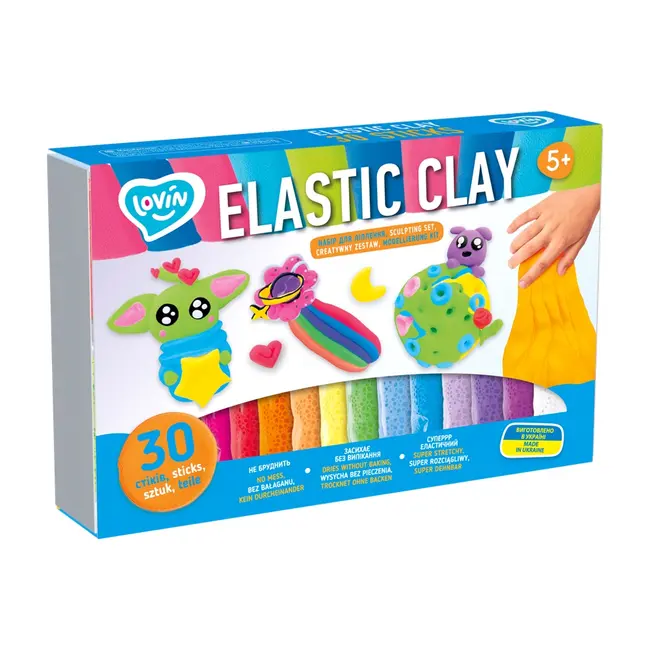 Set de creatie cu argila usoara 30 buc, Lovin - Elastic Clay KRTOK70141