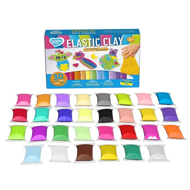 Set de creatie cu argila usoara 30 buc, Lovin - Elastic Clay KRTOK70141