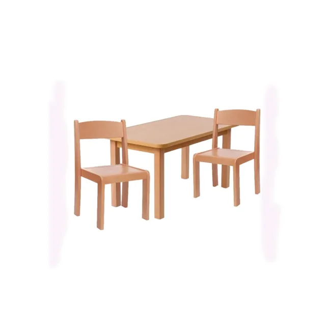 Set masa si 4 scaune gradinita Bambi, H31, natur DRM10099