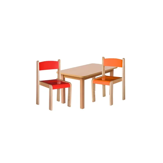 Set masa si 4 scaune gradinita Bambi, H31, rosu/portocaliu DRM10096