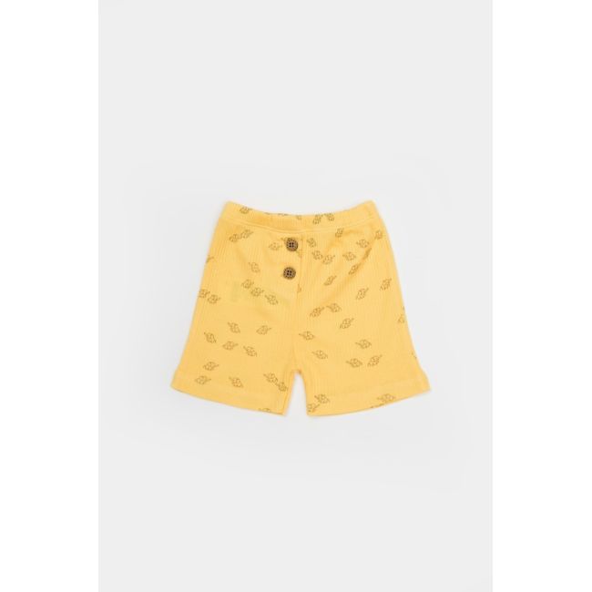 Set tricou cu pantaloni Printed, galben, BabyCosy, 50%bumbac+50% modal (Marime: 3-6 Luni) JEMBC-CSYM11702-3