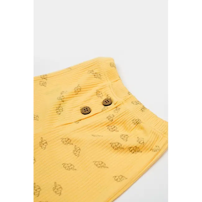 Set tricou cu pantaloni Printed, galben, BabyCosy, 50%bumbac+50% modal (Marime: 3-6 Luni) JEMBC-CSYM11702-3