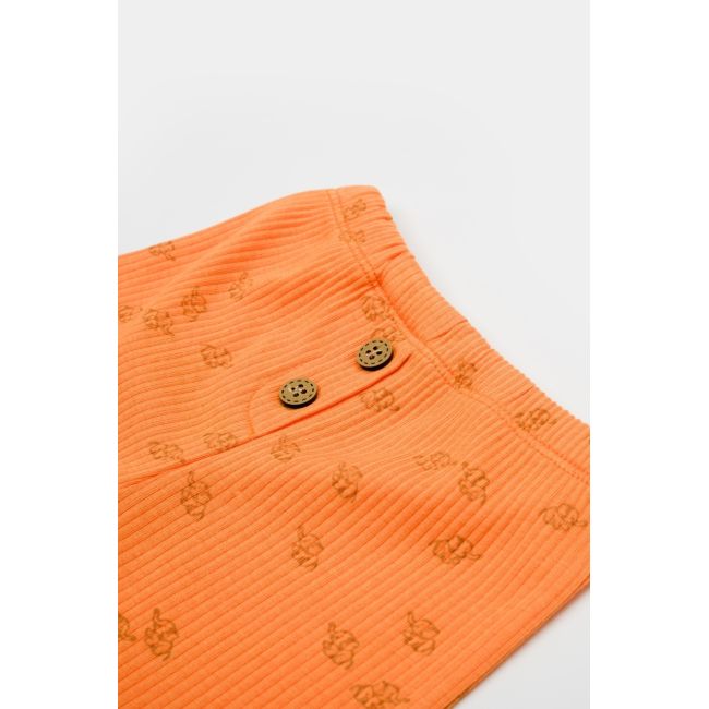 Set tricou cu pantaloni Printed, portocaliu, BabyCosy, 50%bumbac+50% modal (Marime: 6-9 luni) JEMBC-CSYM11705-6